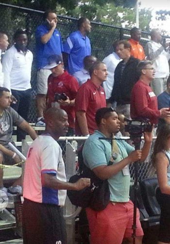 College coaches from around the country evaluating the High School Talent